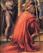 Details of Madonna and Child with Angels,St Frediano and St Augustine, Fra Filippo Lippi